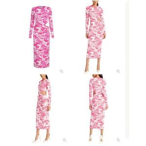 AMUR COOPER CUTOUT JACQUARD midi DRESS MELON pink white TWO TONE
SKETCH FLORAL L